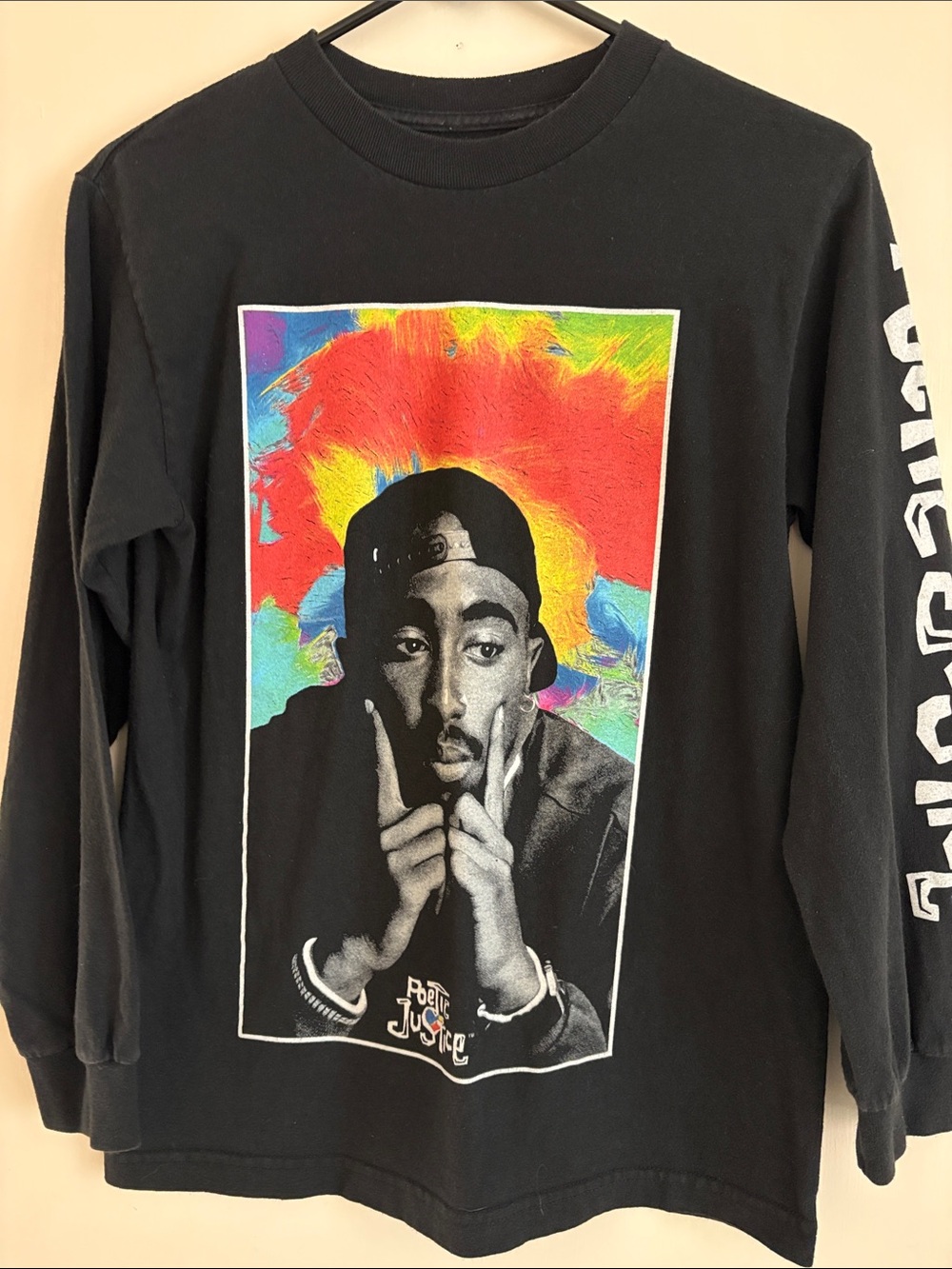 POETIC JUSTICE TUPAC ‘LUCKY’ Long Sleeve T-Shirt Size Medium